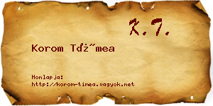 Korom Tímea névjegykártya